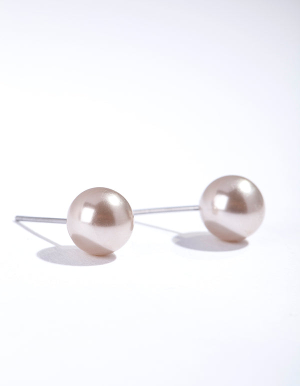 Silver Classic Ball Stud Earrings