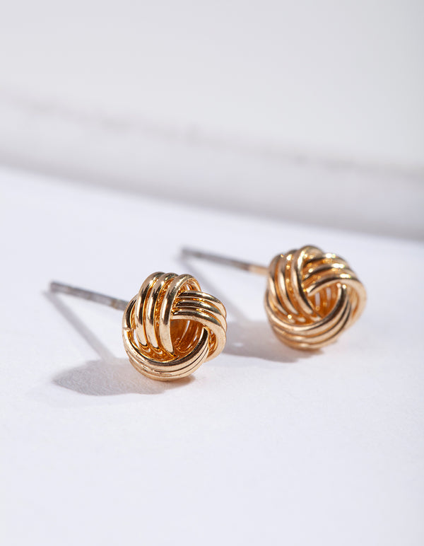 Gold Classic Mini Knot Earrings