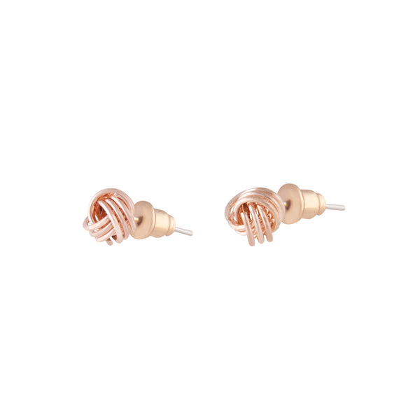 Rose Gold Classic Mini Knot Stud Earrings
