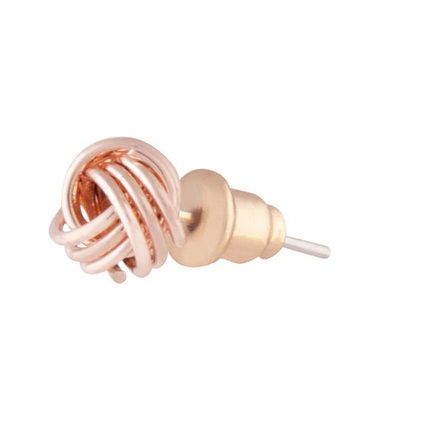 Rose Gold Classic Mini Knot Stud Earrings