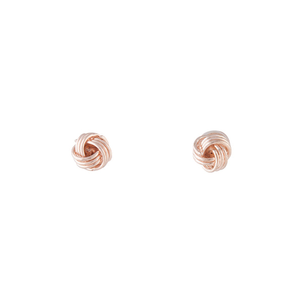 Rose Gold Classic Mini Knot Stud Earrings