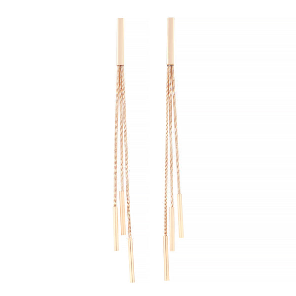 Gold Trio Snake Chain Drop Earrings