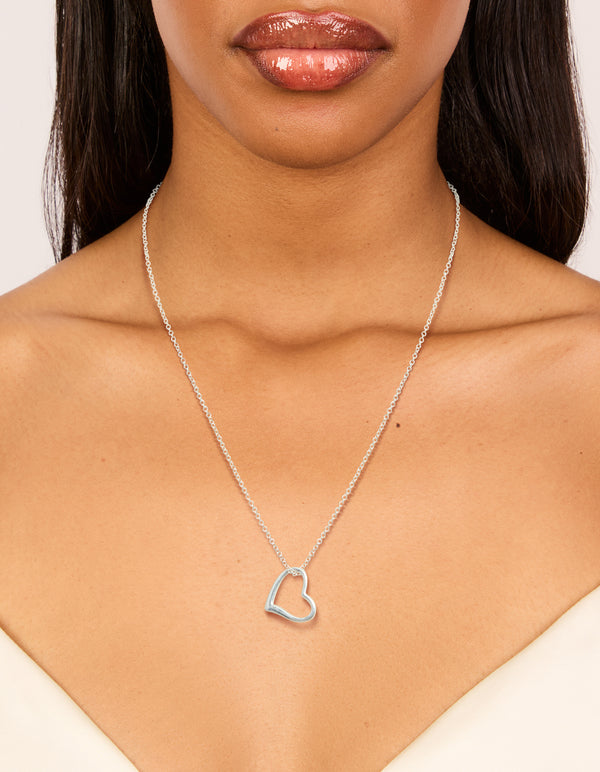 Sterling Silver Heart Pendant Necklace