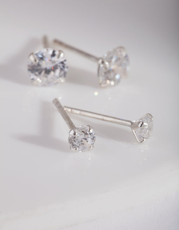 Sterling Silver Diamante Earring Pack
