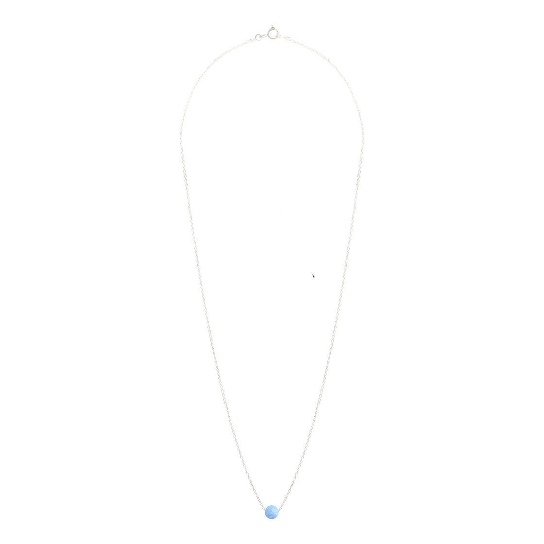 Sterling Silver Opalised Blue Bead Necklace