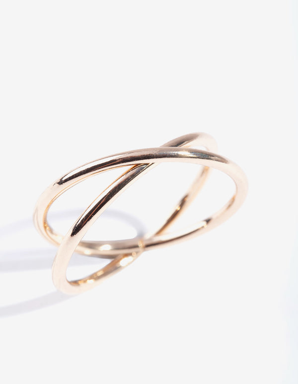 Gold Classic Crossover Ring