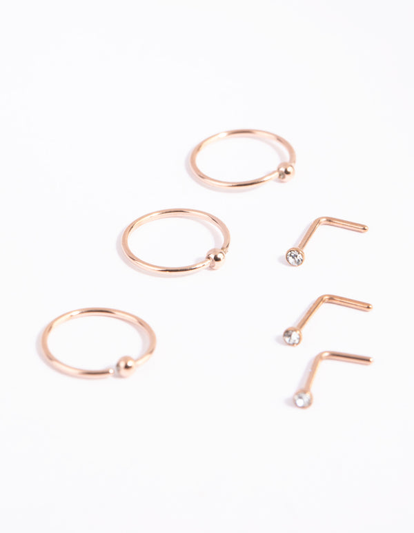 Fine Gold Nose Ring 6-Pack