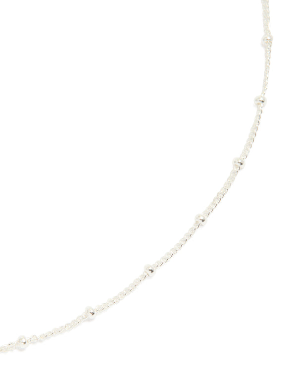 Sterling Silver Fine Ball Chain Choker