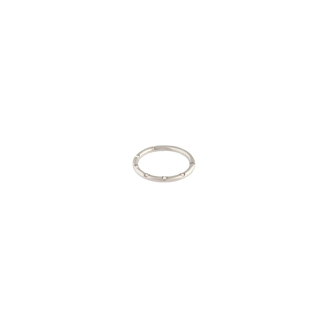 Surgical Steel Silver Crystal Cartilage Ring