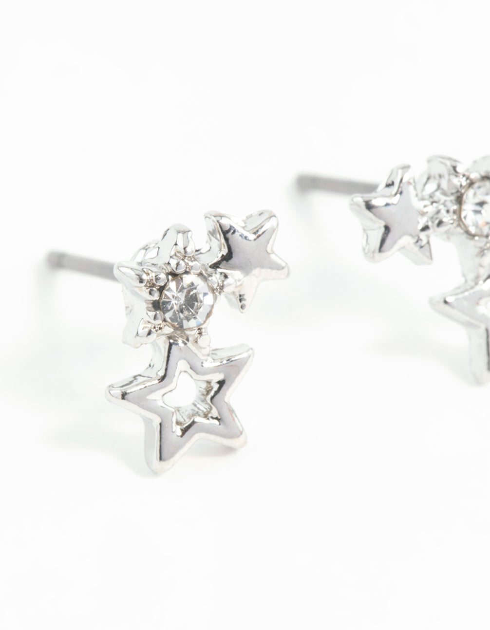 Silver Mini Star Cluster Stud Earrings