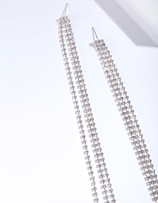 Silver Chain Tassel Earrings