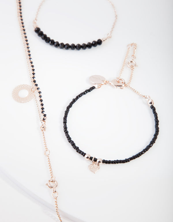 Rose Gold Love Bird Bracelet Pack