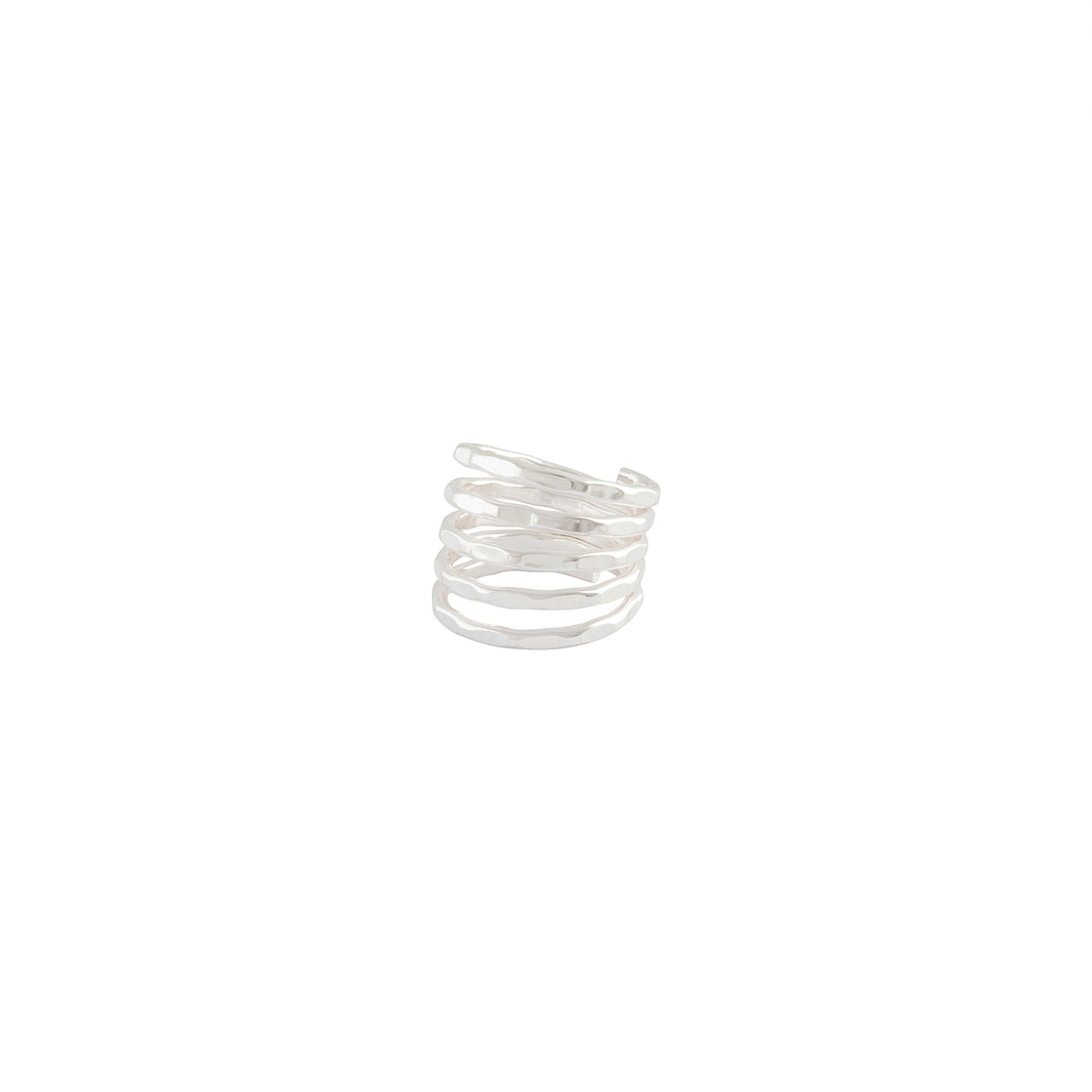 Silver Hammered Wrap Ring