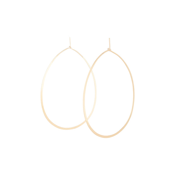 Gold Fine Tear Drop Hoop Earrings