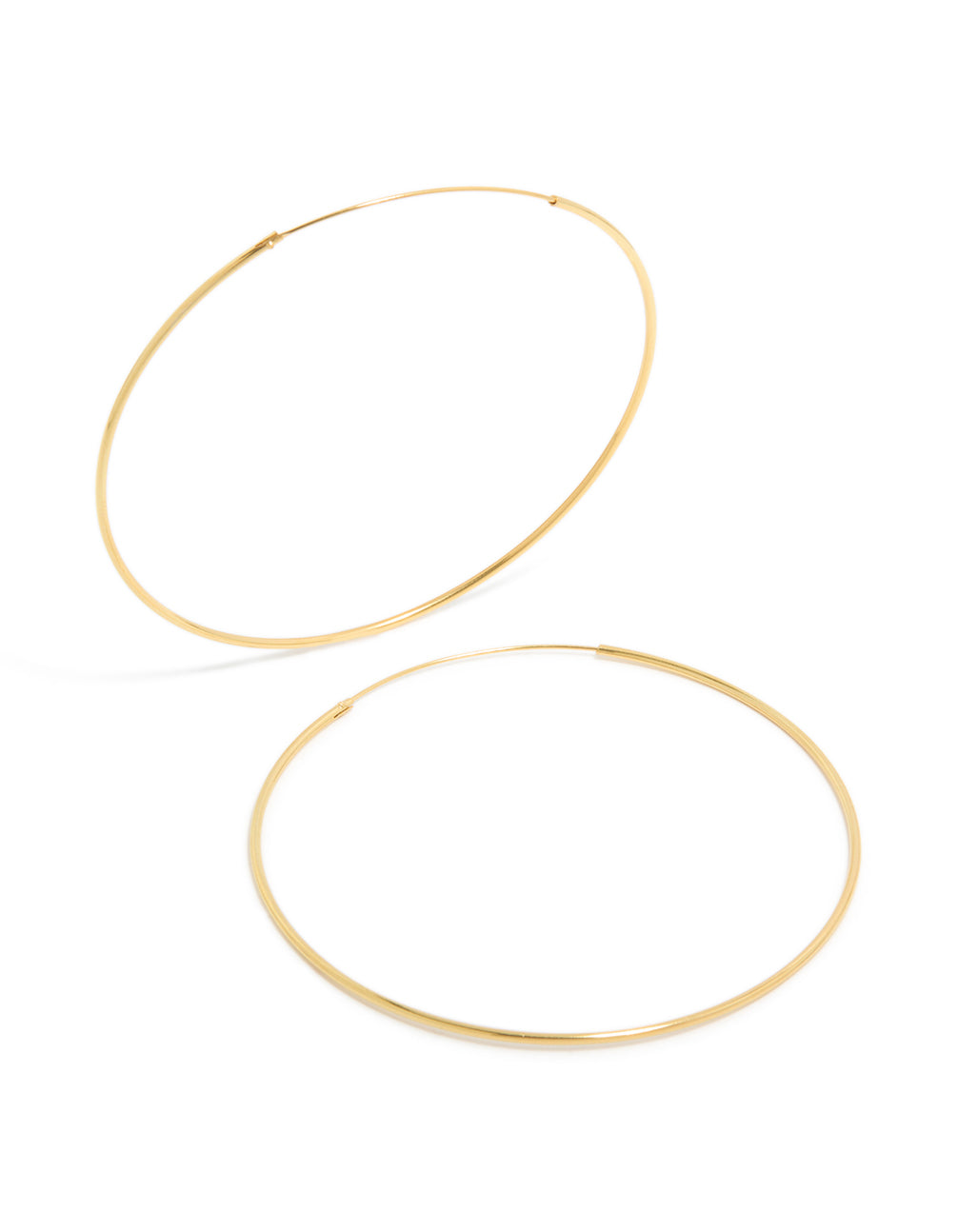 Gold Plated Sterling Silver Fine 60mm Hoop