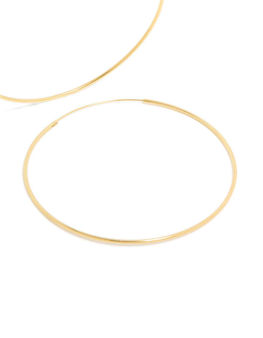 Gold Plated Sterling Silver Fine 60mm Hoop