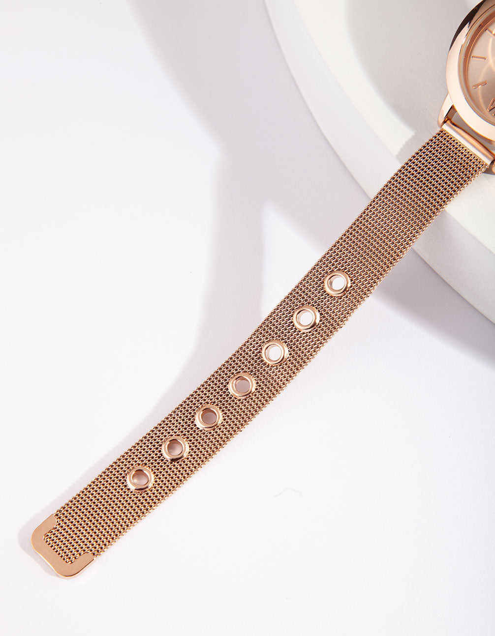 Rose Gold Skinny Mesh Watch