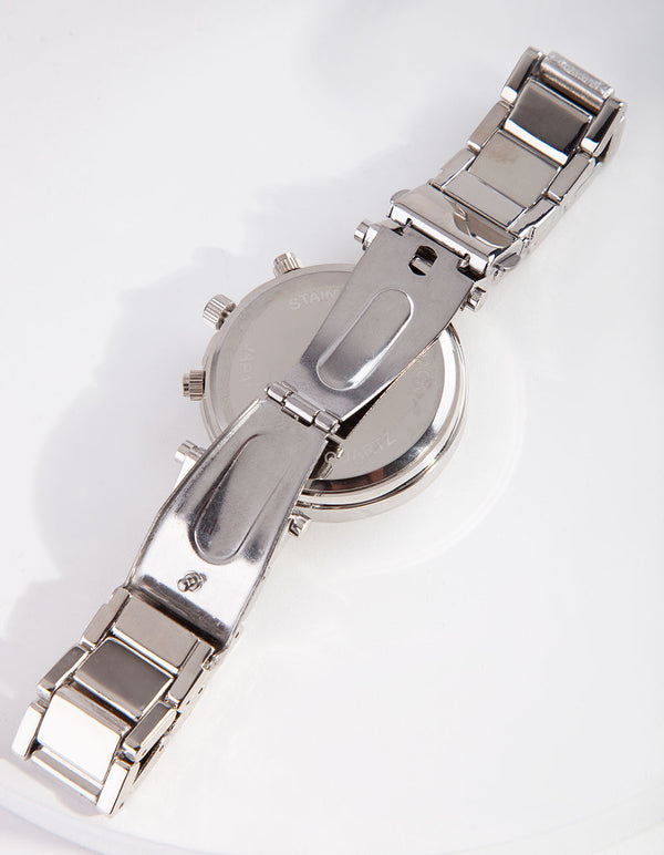 Silver Diamante Glam Watch