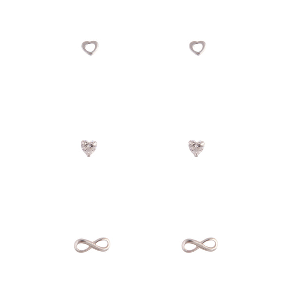 Sterling Silver Love Infinity Earring Pack