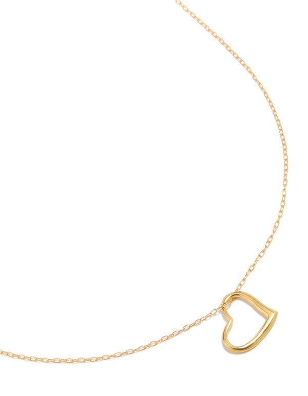 Gold Plated Sterling Silver Heart Necklace