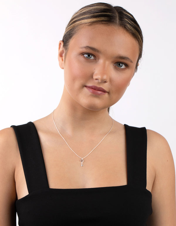 Sterling Silver Key Pendant Necklace