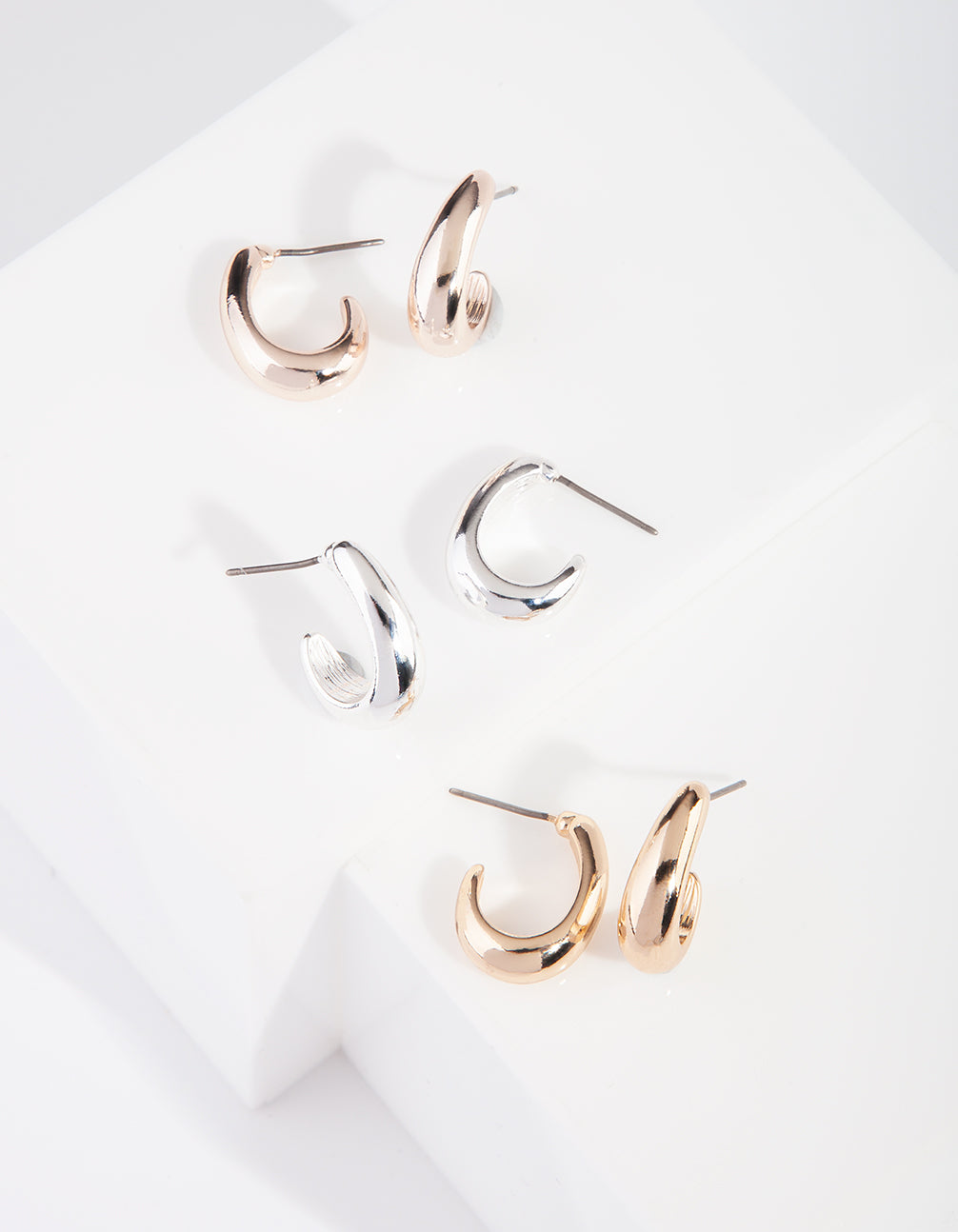 Mixed Metal Irregular Chunky Hoop Pack