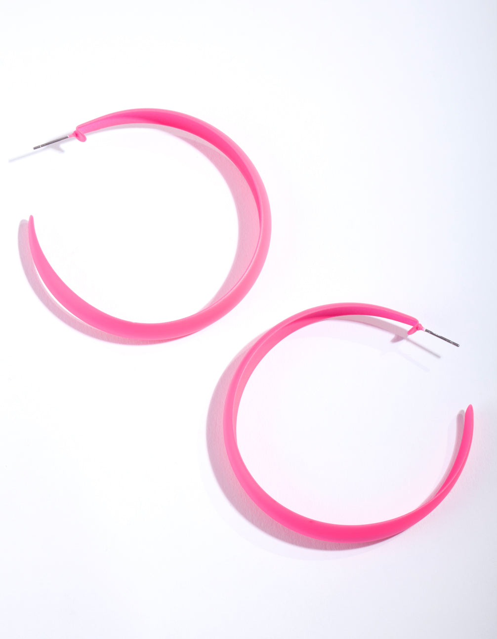 Neon Pink Hoop Earrings