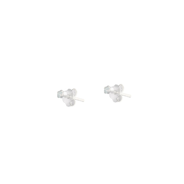 Sterling Silver Cubic Zirconia Micro Stud Earrings
