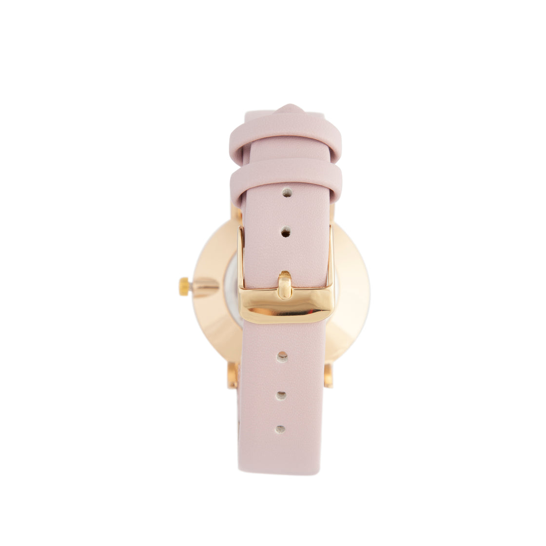 Baby Pink Gold Leatherette Strap Watch