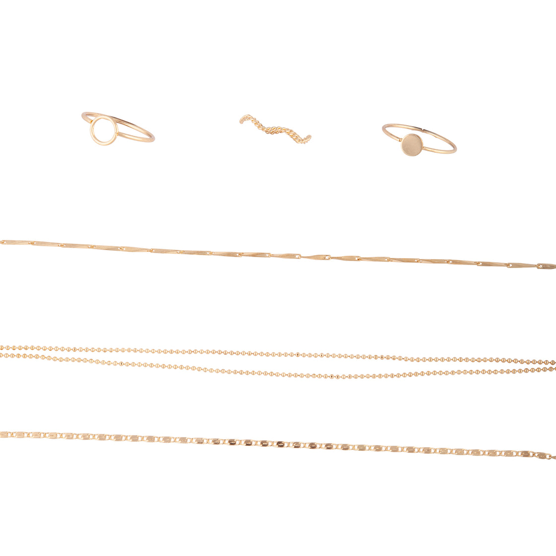 Gold Circle Ring Bracelet Pack