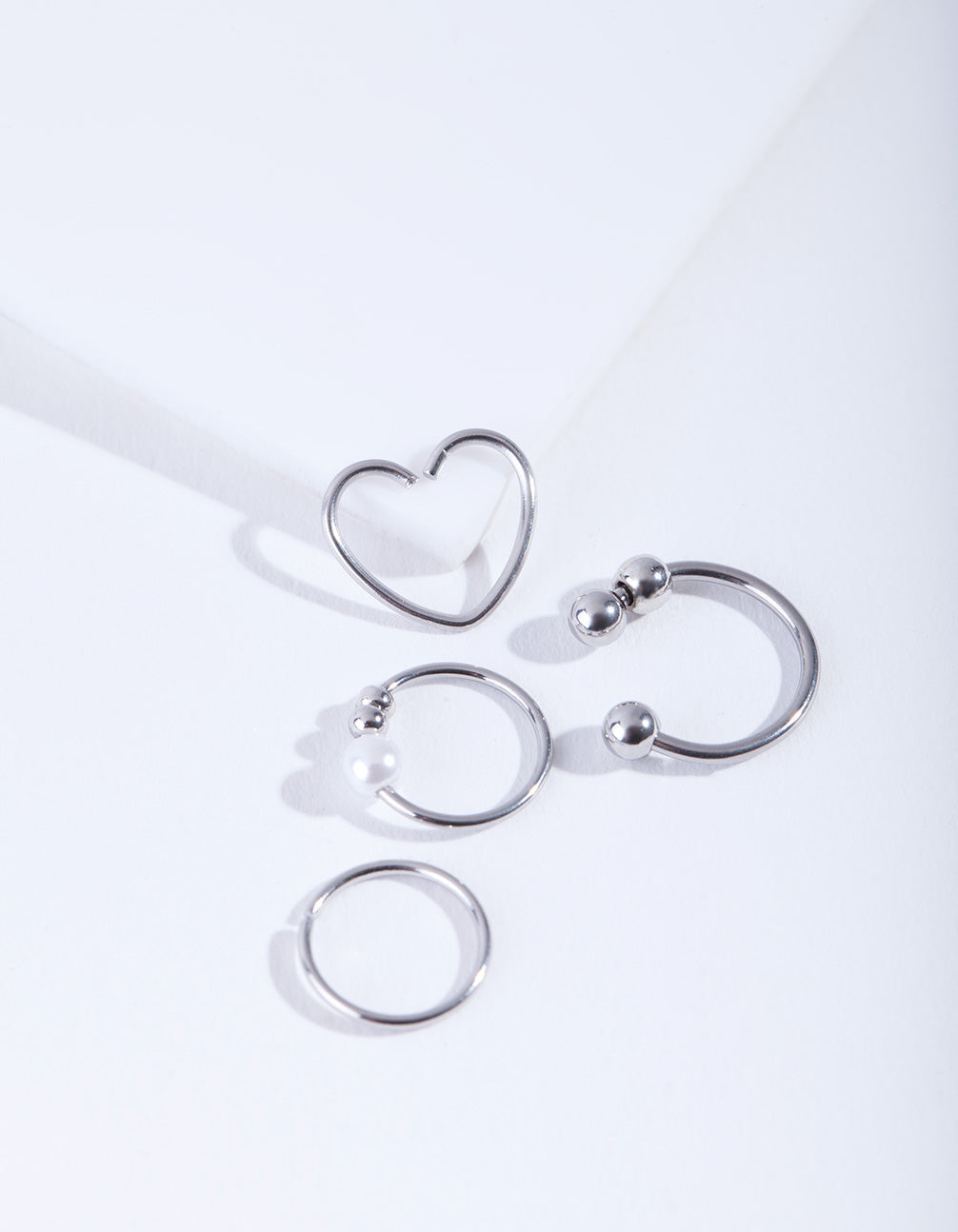 Surgical Steel Cartilage Ring 4-Pack