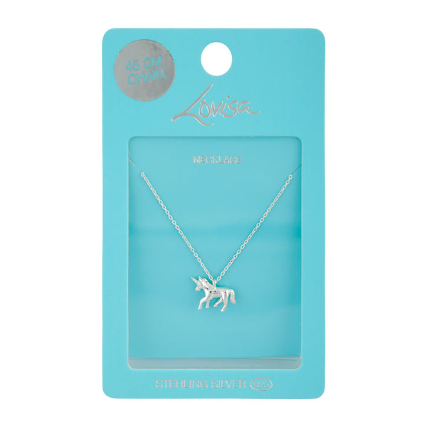 Sterling Silver Unicorn Pendant Necklace