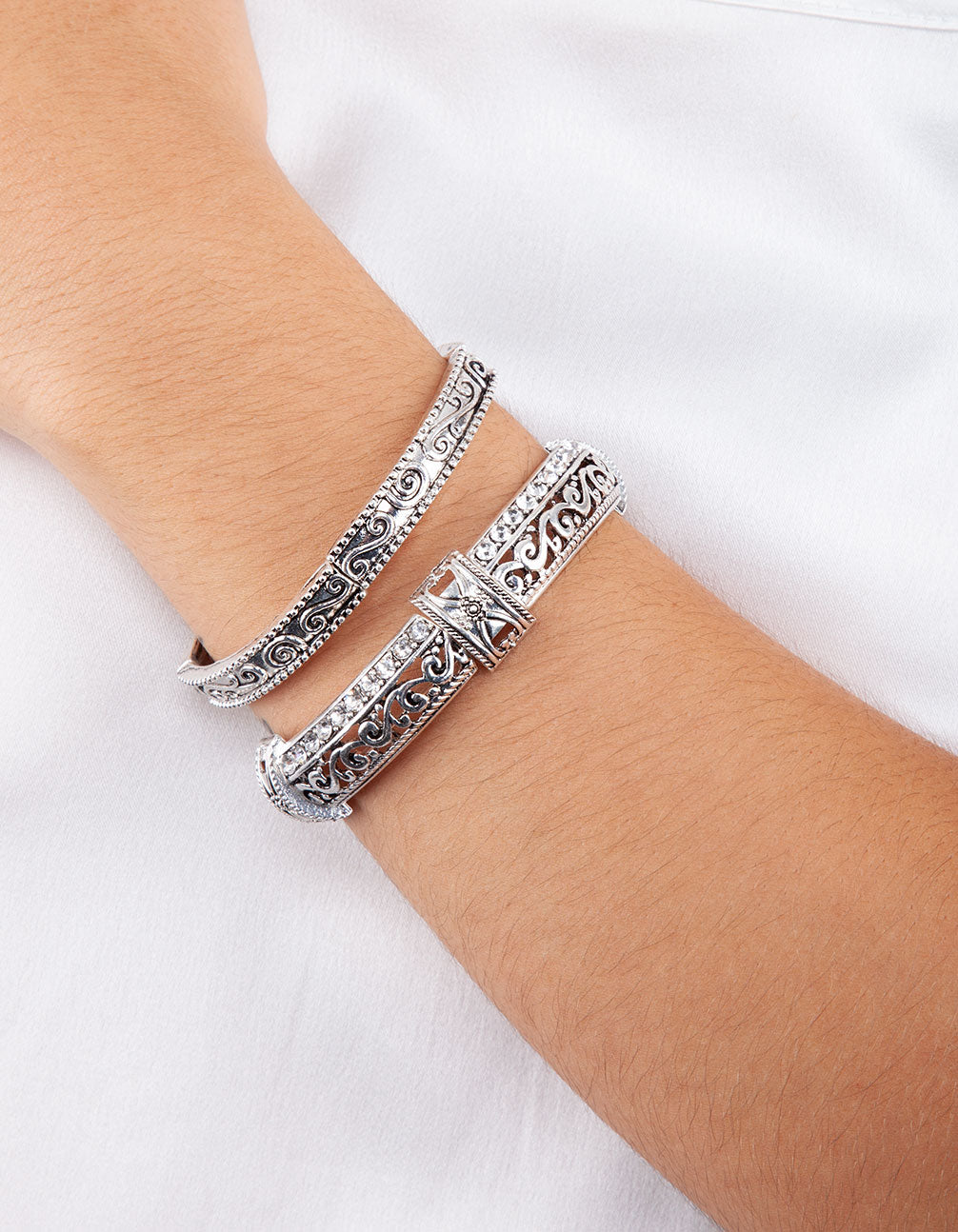 Antique Silver Stretch Bangle Pack