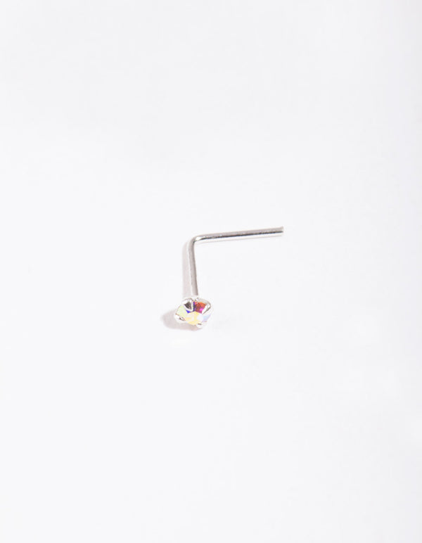 Sterling Silver Diamante Nose Stud