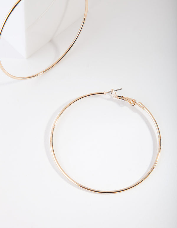 Gold Oversized Fine Hoop Earrings