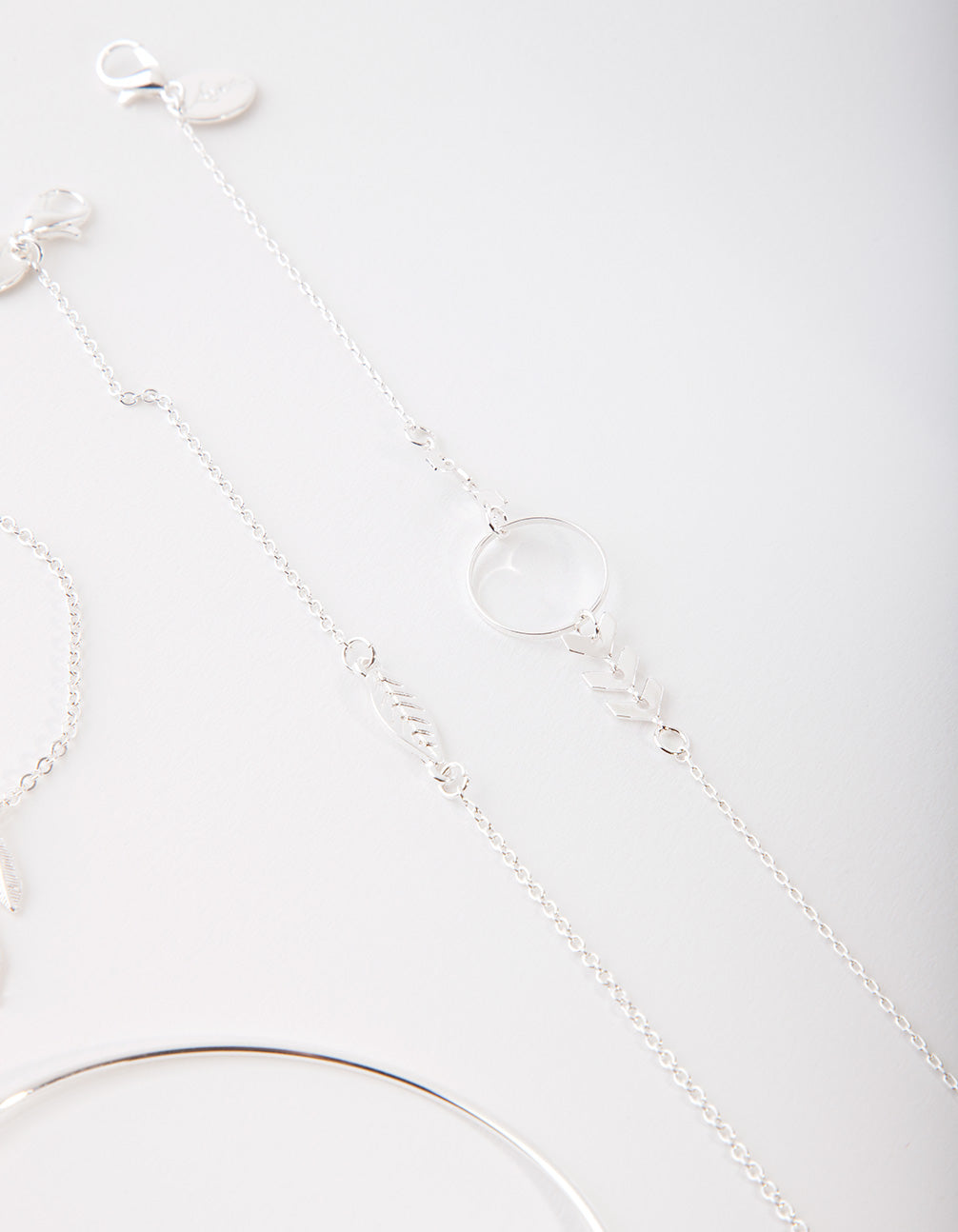 Silver Leaf Bracelet 4-Pack