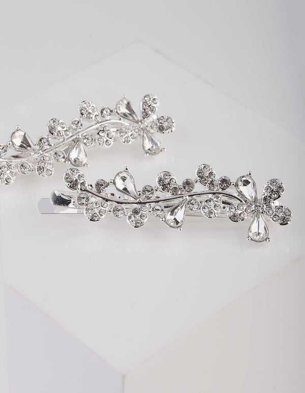 Silver Floral Laurel Clip Pack