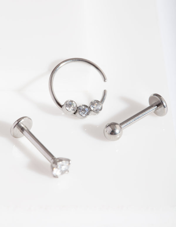 Surgical Steel Diamante Flat Back Body Jewellery Pack