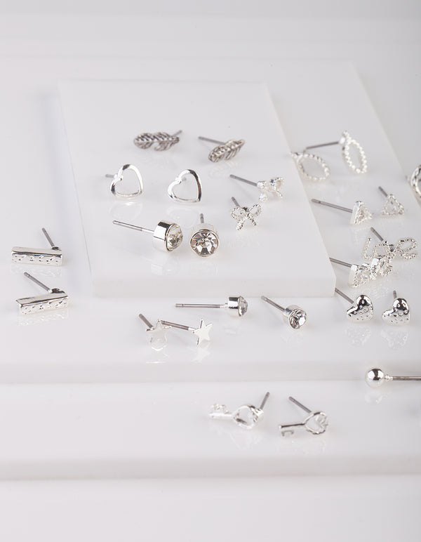 Silver Hearts & Stars Earring 20 Pack