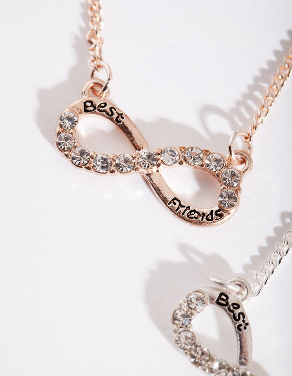 Mixed Metal Best Friend Infinity Necklace Set