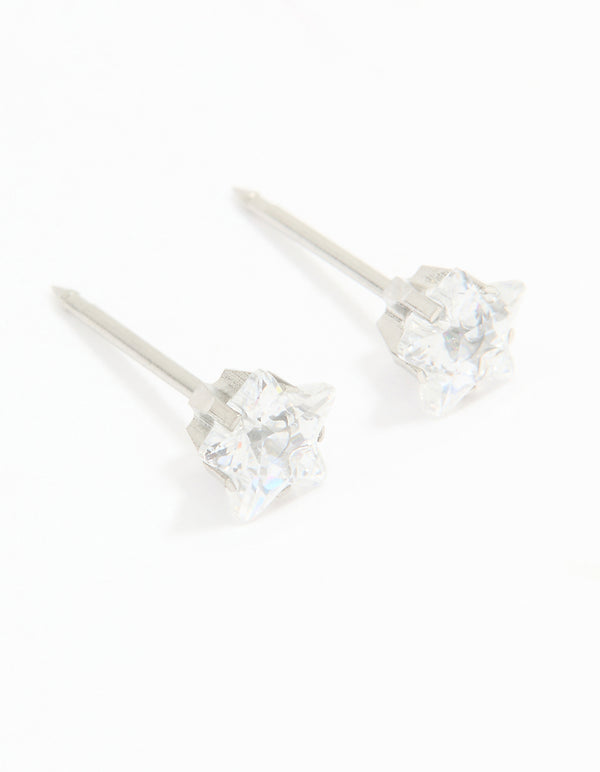 Surgical Stainless Steel 5MM Cubic Zirconia Star Piercing Stud