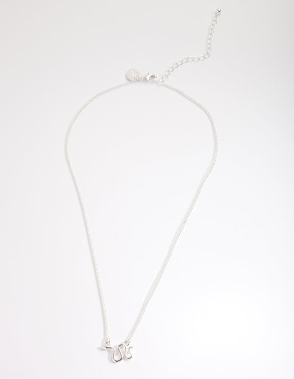 Silver Snake on the Move Necklace