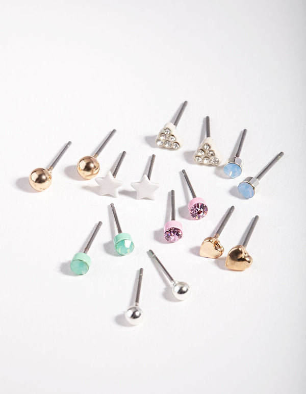 Gold Fun Cute Earring 8-Pack