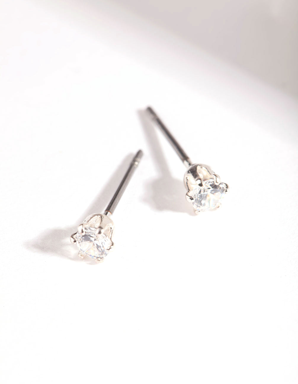 Silver Cubic Zirconia Micro Stud Earrings