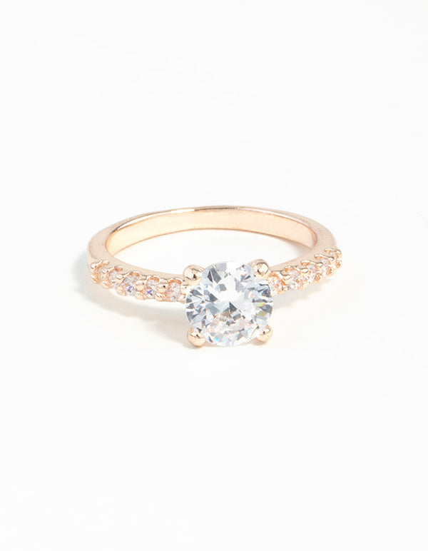 Rose Gold Diamante Engagement Ring
