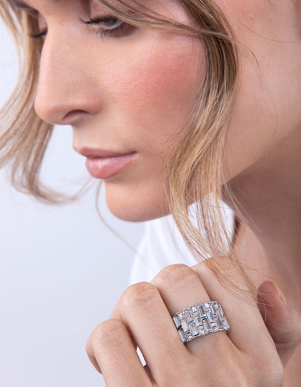 Silver Mixed Gem Ring