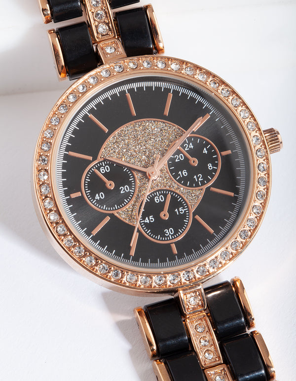 Black Gold Link Watch