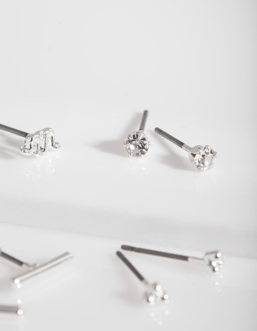 Silver Micro Snake Earring 5-Pack