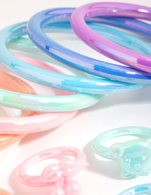 Kids Pastel Bangle & Ring Set
