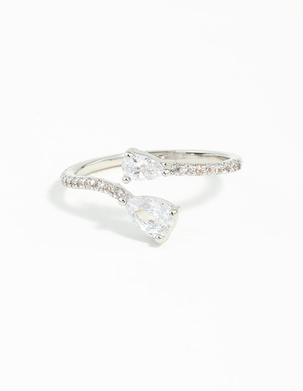 Silver Cubic Zirconia Open Ring